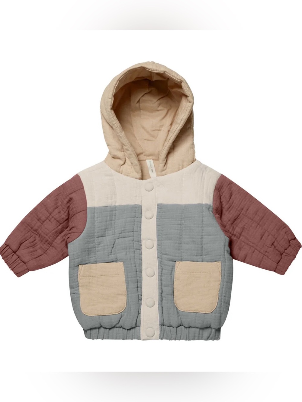 Quincy Mae Gender Neutral Color Block Hooded Jacket